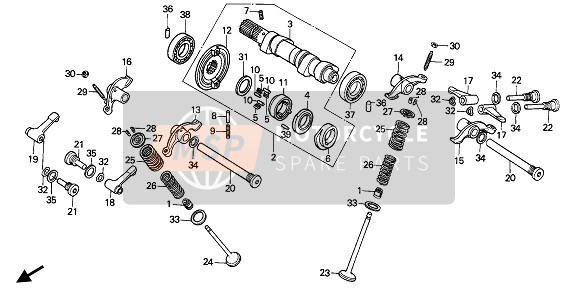 Honda XR600R 1992 CAMSHAFT & VALVE for a 1992 Honda XR600R