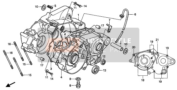 Honda CR80R 1993 CRANKCASE for a 1993 Honda CR80R