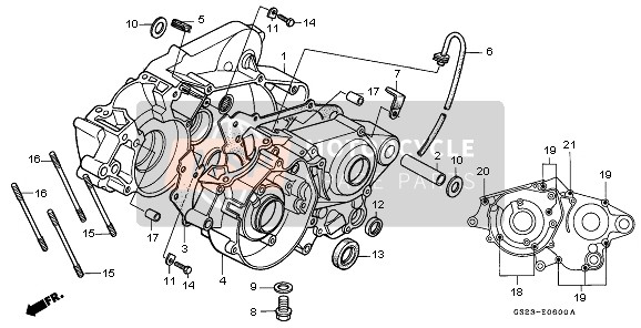 Honda CR80R 1995 CRANKCASE for a 1995 Honda CR80R