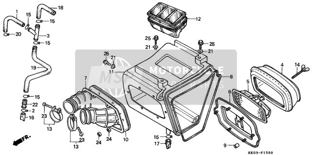 17373KK0000, Tube A, Breather, Honda, 0