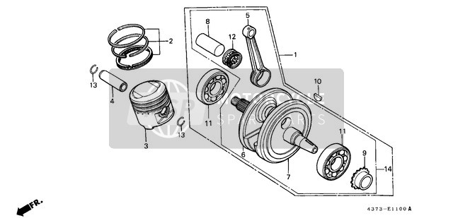 Honda XL125S 1979 Cigüeñal/Pistón para un 1979 Honda XL125S