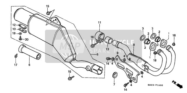 18374MG5670, Band,R.Muffler, Honda, 0