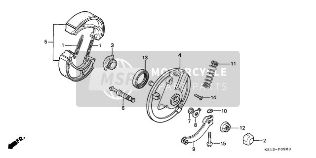 Honda MTX200RW 1983 Front Brake Panel (1) for a 1983 Honda MTX200RW