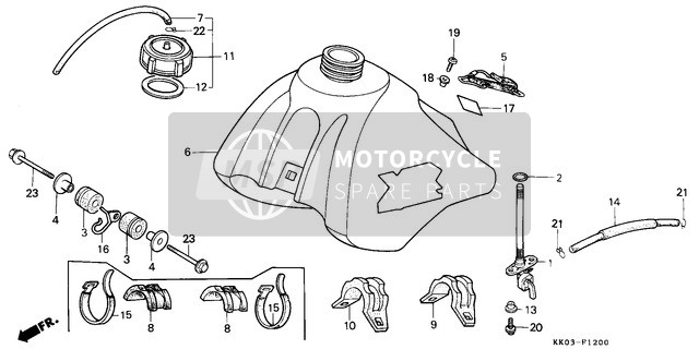 Honda XR200R 1984 Fuel Tank for a 1984 Honda XR200R