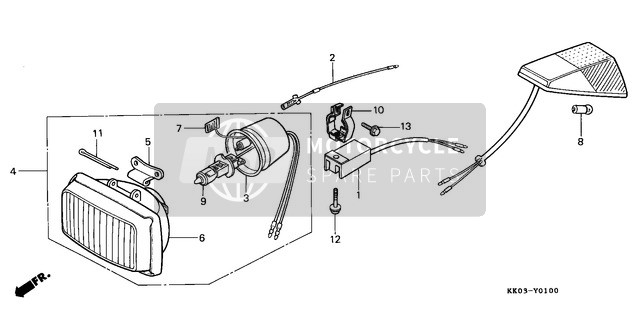 34908SA0811, Bulb, Headlight (12V 55W), Honda, 3