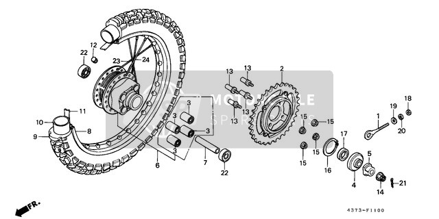 41200437670, Aangedreven Kettingwiel, Honda, 0