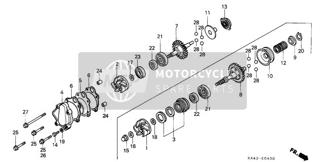 Honda CR250R 1984 Pompe à eau pour un 1984 Honda CR250R