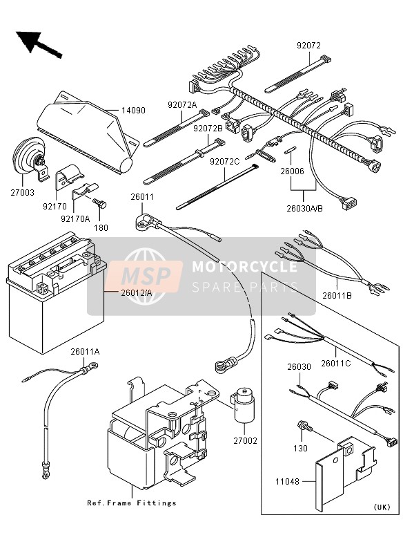 260111560, WIRE-LEAD,Battery(-), Kawasaki, 0