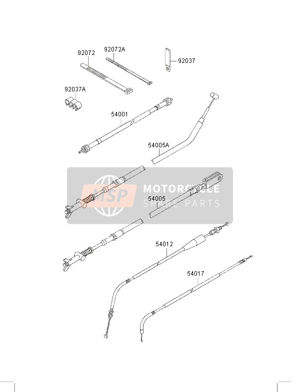 Kawasaki KLF300 4x4 2002 Cables para un 2002 Kawasaki KLF300 4x4