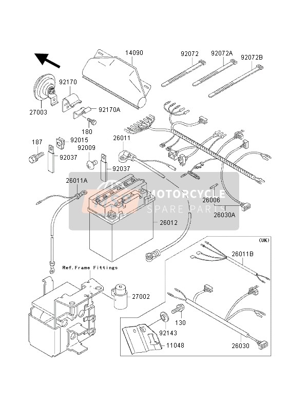 Kawasaki KLF300 4x4 2002 Chassis Electrical Equipment for a 2002 Kawasaki KLF300 4x4