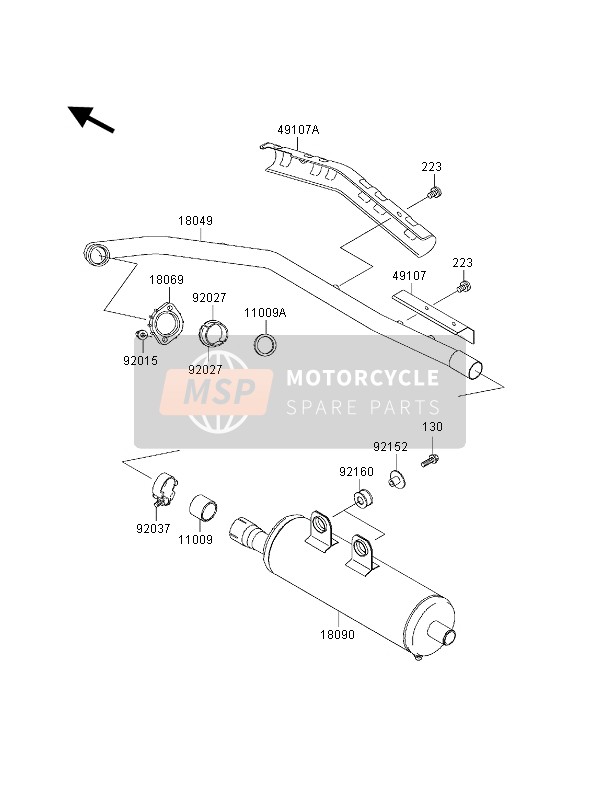 92027264, Collar, Exhaust Pipe, Kawasaki, 0