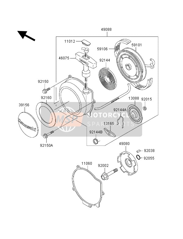 391561527, Pad,Recoil Starter, Kawasaki, 0