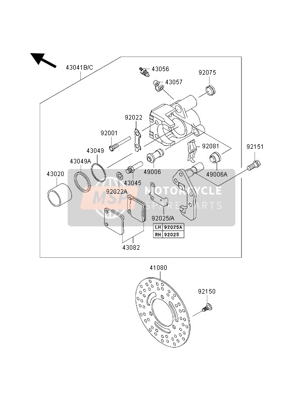 920011723, Bolt,Pad Holder, Kawasaki, 0