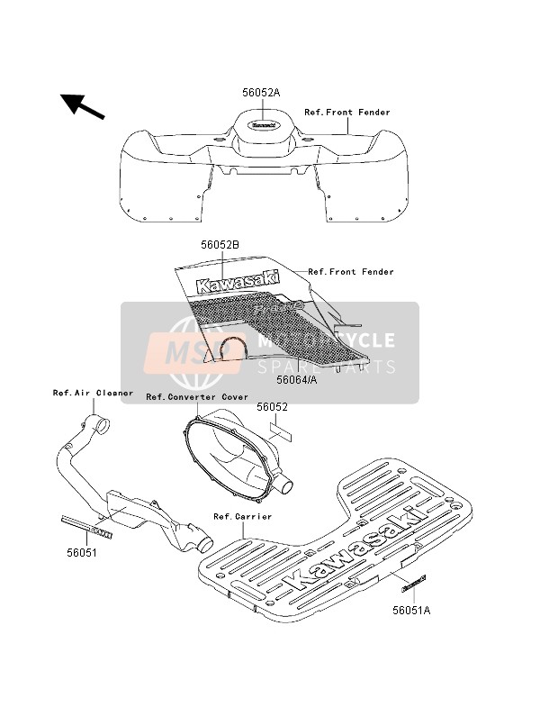 560511843, Mark, Rear Carrier, Kaw, Kawasaki, 0