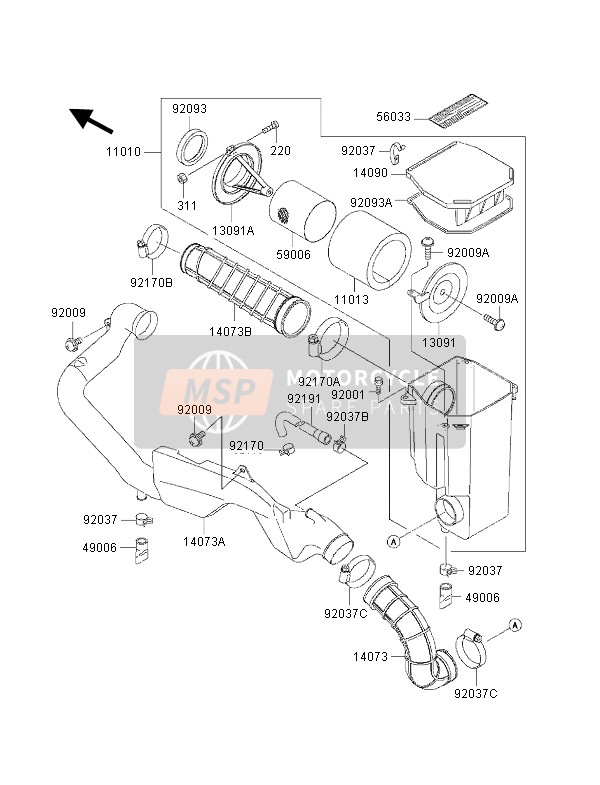 Kawasaki KVF300 2002 LUFTFILTER für ein 2002 Kawasaki KVF300