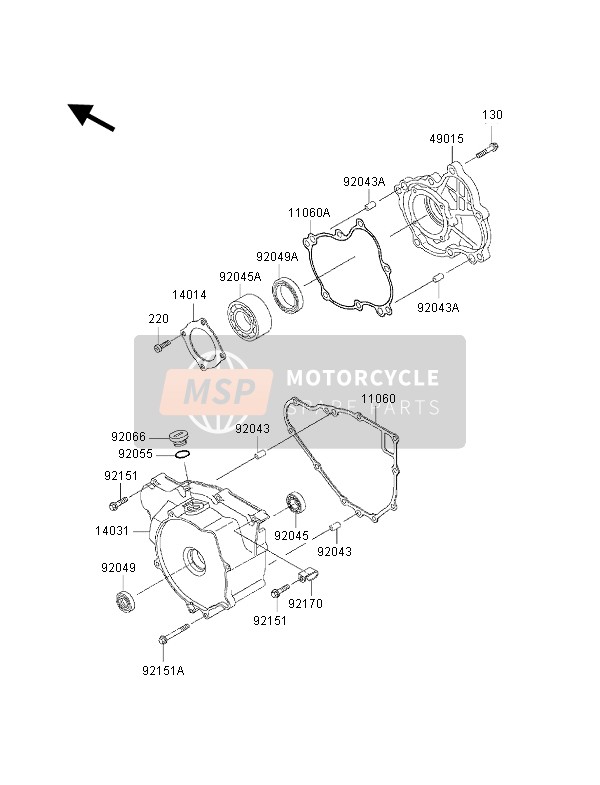 Kawasaki KVF300 2002 Couvert de moteur pour un 2002 Kawasaki KVF300