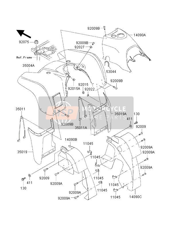 3500413786L, FENDER-FRONT,F.Red, Kawasaki, 1