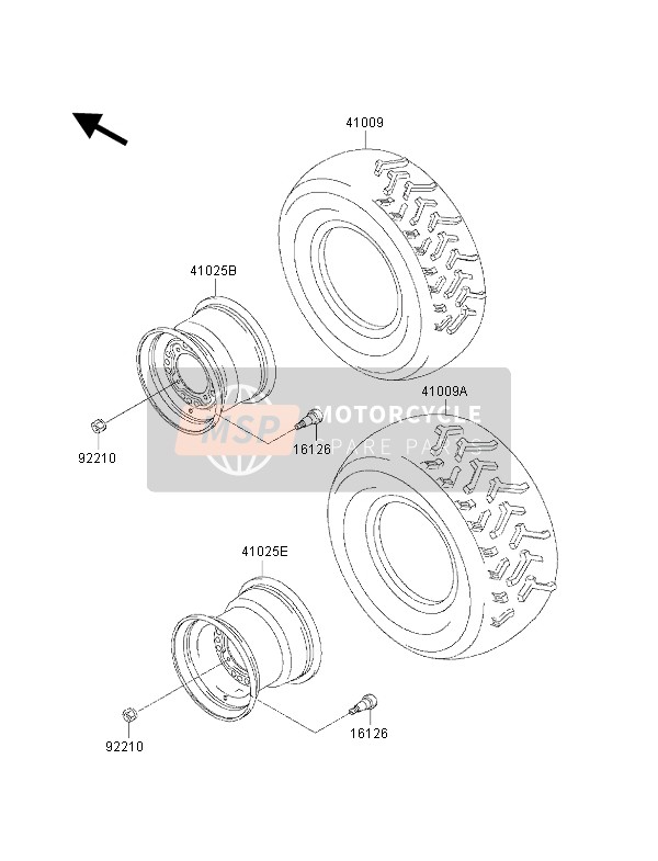 Kawasaki KVF300 2002 Tyres for a 2002 Kawasaki KVF300