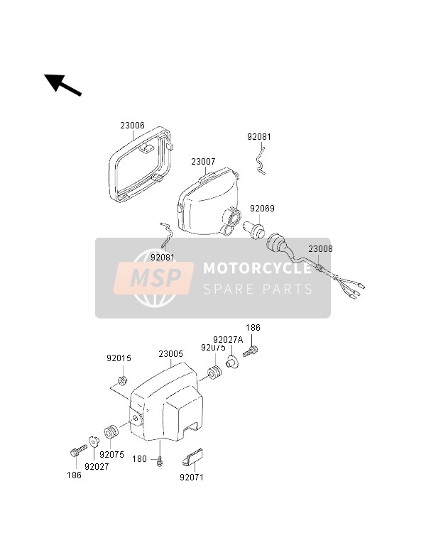 Kawasaki KVF300 2002 Faro para un 2002 Kawasaki KVF300