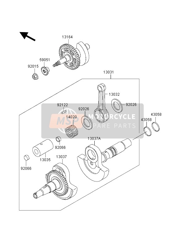 130311447, CRANKSHAFT-COMP, Kawasaki, 0