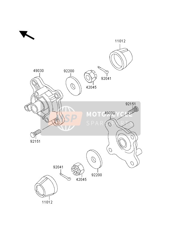 Kawasaki KVF400 4x4 2002 VORDERRADNABE für ein 2002 Kawasaki KVF400 4x4