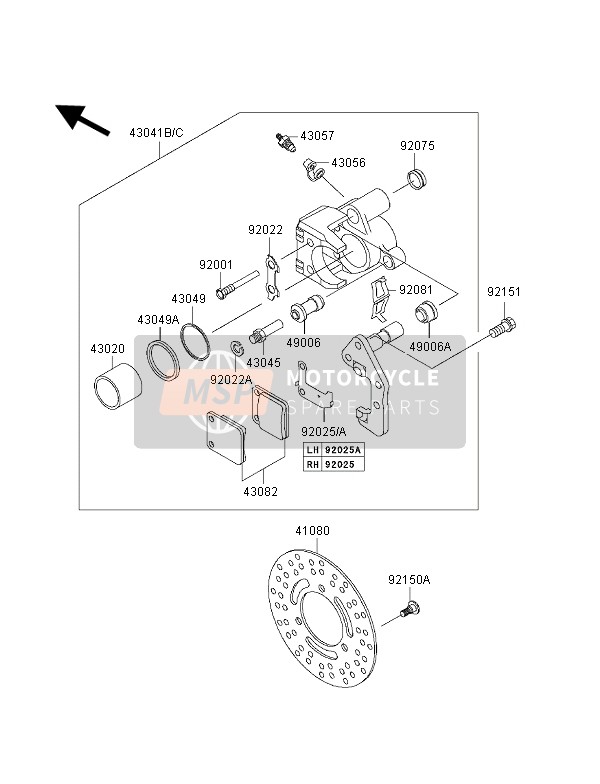 Kawasaki KVF400 4x4 2002 Front Brake for a 2002 Kawasaki KVF400 4x4