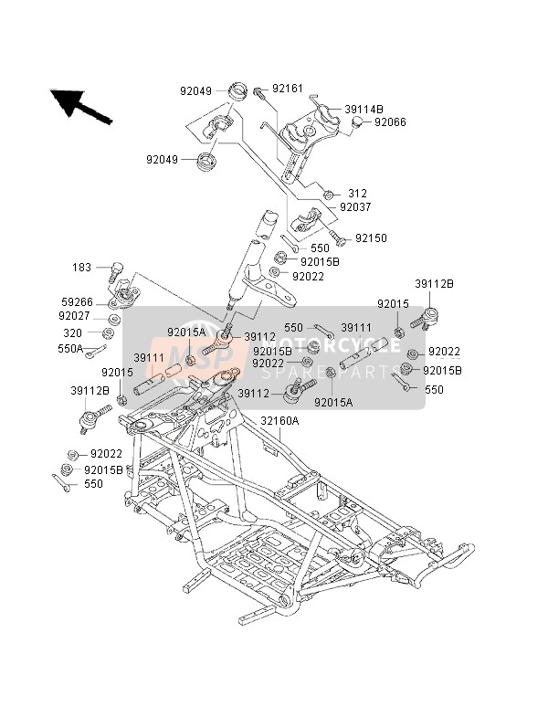 Kawasaki KVF400 2002 Frame for a 2002 Kawasaki KVF400