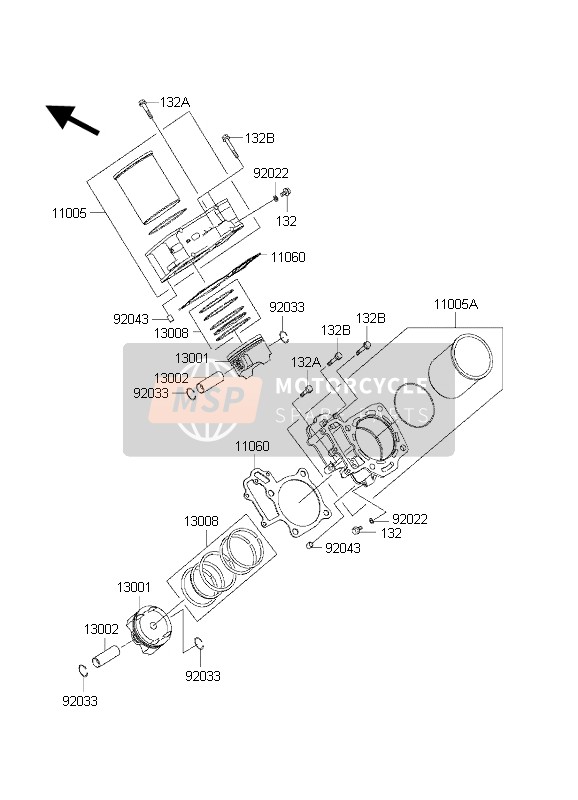 130021060, PEN-PISTON, Kawasaki, 2