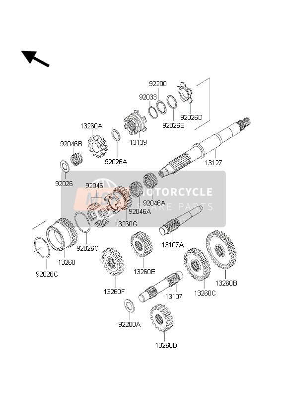 132620795, Gear,Driven Hi,30T, Kawasaki, 0