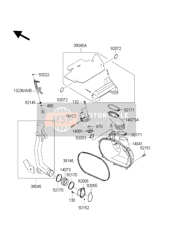 390451063, DUCT-ASSY,Snorkel,Ex, Kawasaki, 0