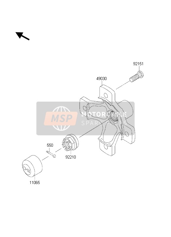 Kawasaki KVF650 2002 Moyeu arrière pour un 2002 Kawasaki KVF650