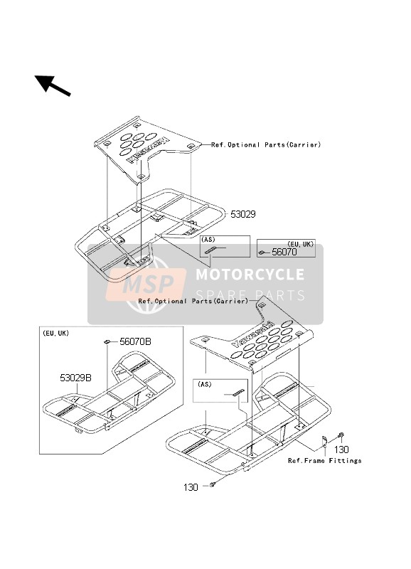 Kawasaki KVF650 2002 Transporteur pour un 2002 Kawasaki KVF650