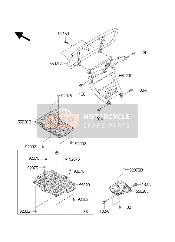 550201748UF, Guard,Front Skid,S.Gold, Kawasaki, 1