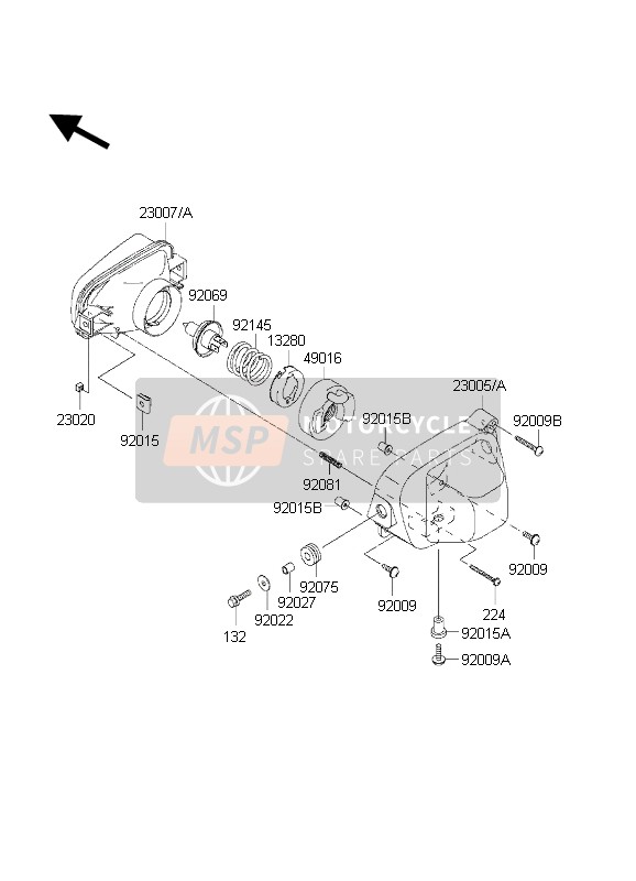 Kawasaki KVF650 2002 Headlight for a 2002 Kawasaki KVF650