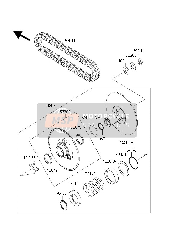 920261569, Spacer,T=0.60, Kawasaki, 2