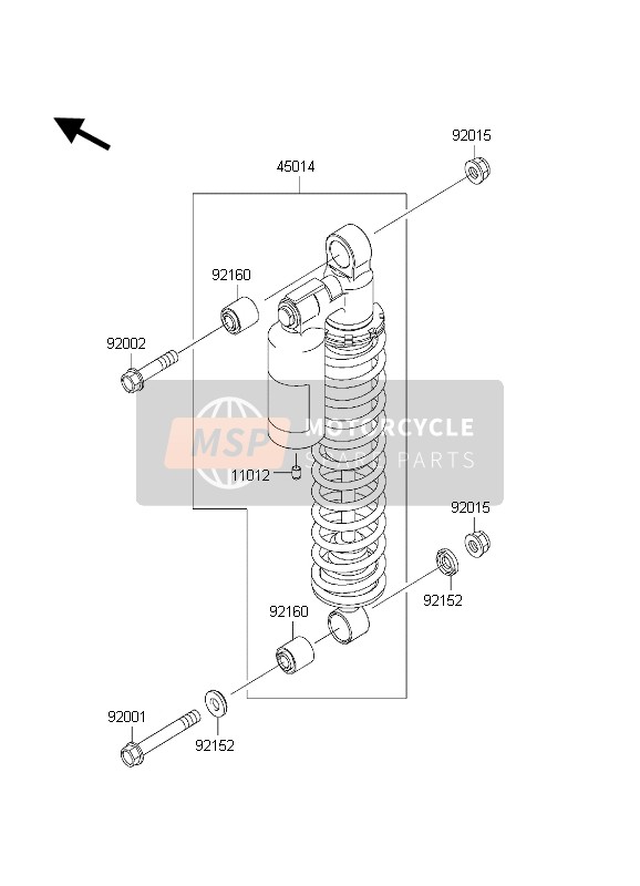 Kawasaki KVF650 PRAIRIE 2002 Shock Absorber for a 2002 Kawasaki KVF650 PRAIRIE