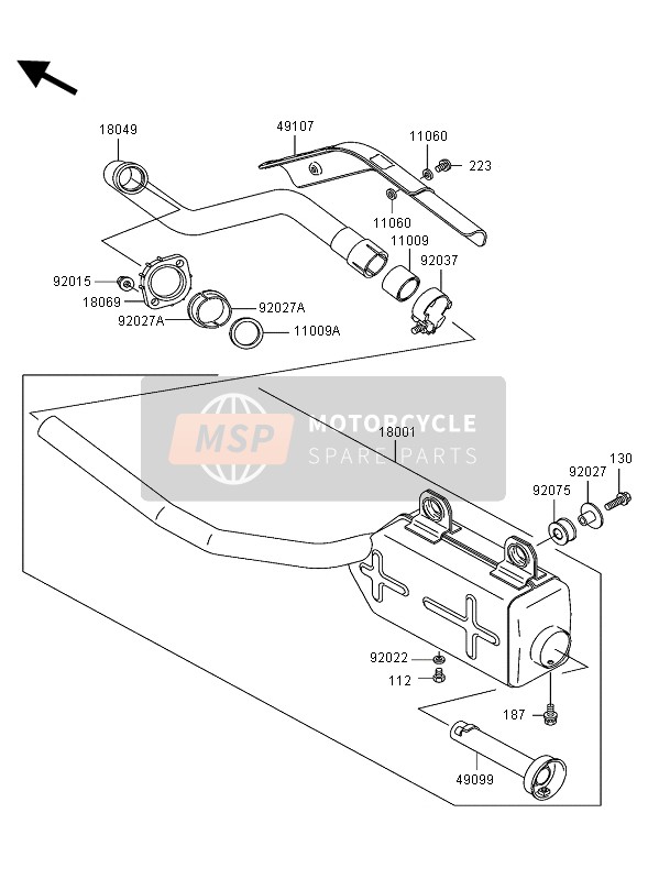 490991268, BAFFLE-PIPE Muffler, Kawasaki, 0