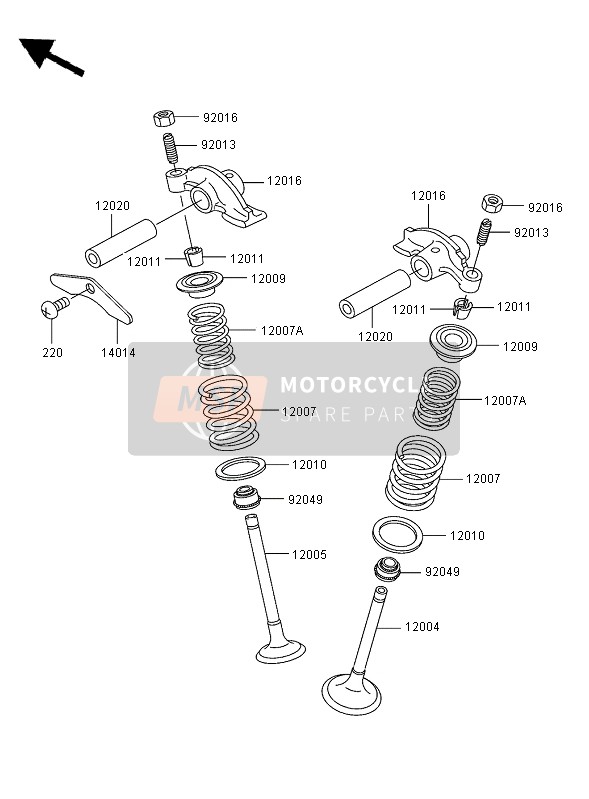 Kawasaki KLF300 2003 Soupape pour un 2003 Kawasaki KLF300