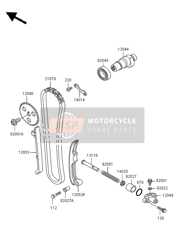 Kawasaki KLF300 2003 Arbre À Cames & Tendeur pour un 2003 Kawasaki KLF300