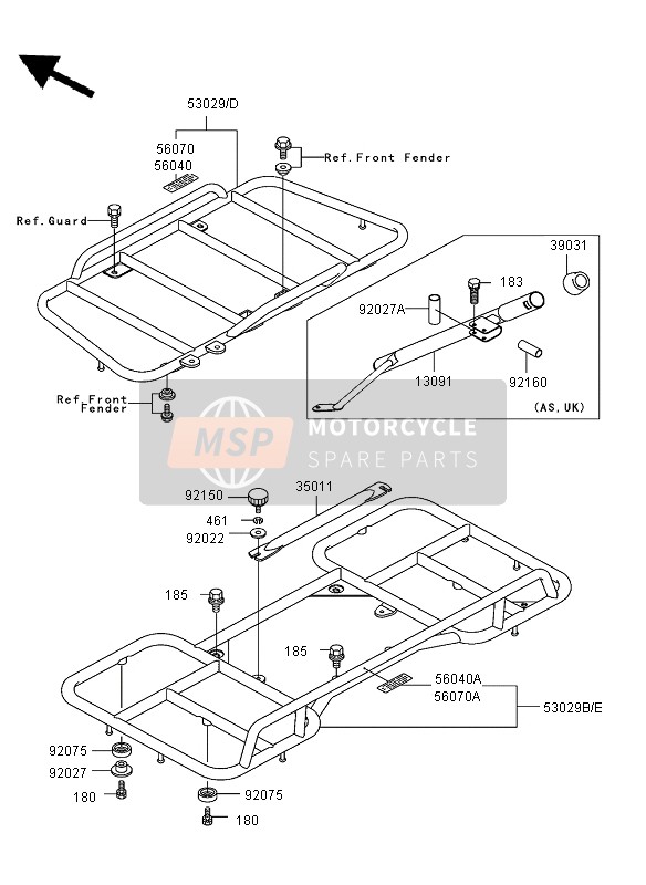 Kawasaki KLF300 2003 Carrier for a 2003 Kawasaki KLF300