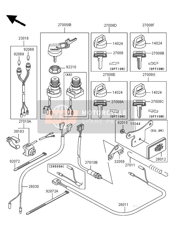 270051266, SWITCH-ASSY-IGNITION, Kawasaki, 2