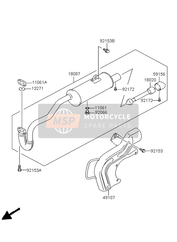 92153S563, Bolt, Kawasaki, 2