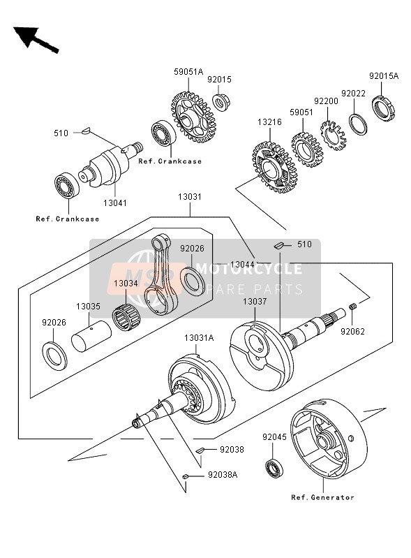 Kawasaki KLF300 2004 Crankshaft for a 2004 Kawasaki KLF300