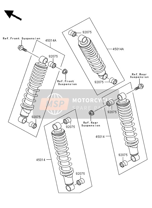 Kawasaki KLF300 2004 Shock Absorber for a 2004 Kawasaki KLF300