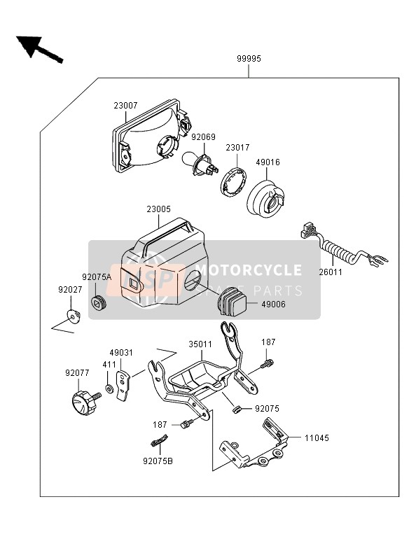 Kawasaki KLF300 2005 Parti opzionali per un 2005 Kawasaki KLF300