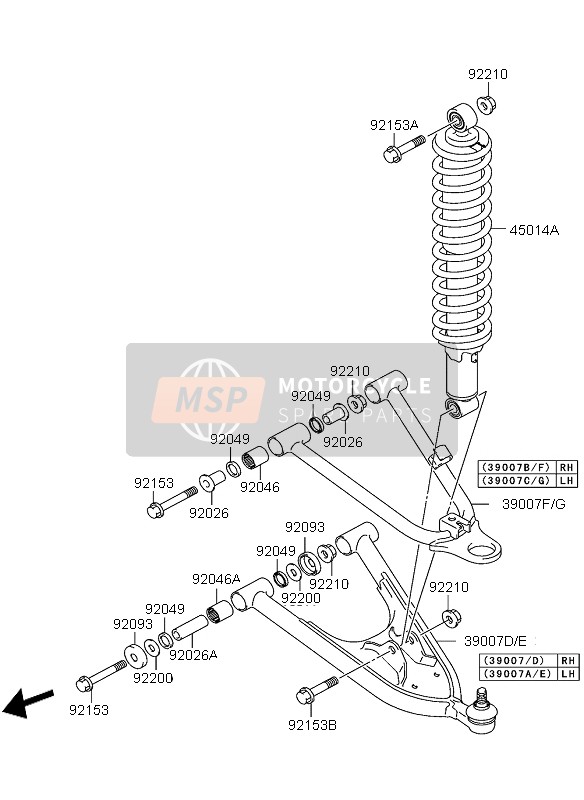 Kawasaki KFX400 2005 AUFHÄNGUNG VORNE für ein 2005 Kawasaki KFX400