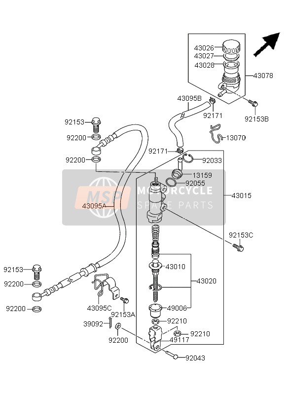 92153S553, Bolt KSF50A6F, Kawasaki, 1