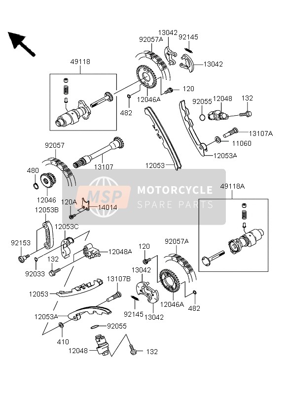 Kawasaki KFX700 2005 Camshaft(S) & Tensioner for a 2005 Kawasaki KFX700