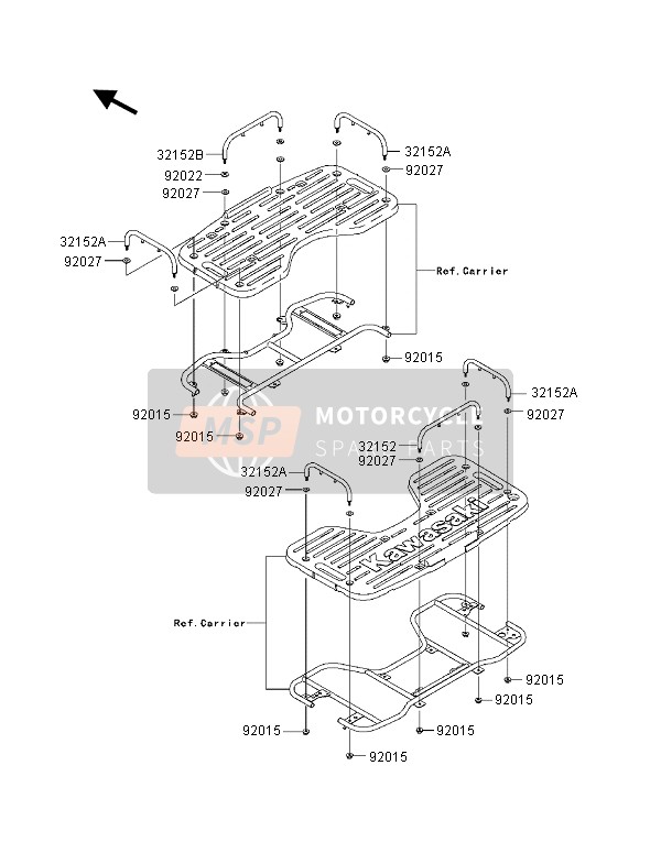 Kawasaki KVF300 4x4 2001 Optional Parts (Carrier Guard) for a 2001 Kawasaki KVF300 4x4