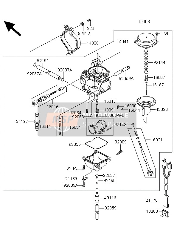 Kawasaki KVF360 2003 Carburettor for a 2003 Kawasaki KVF360